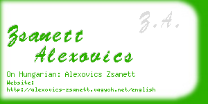 zsanett alexovics business card